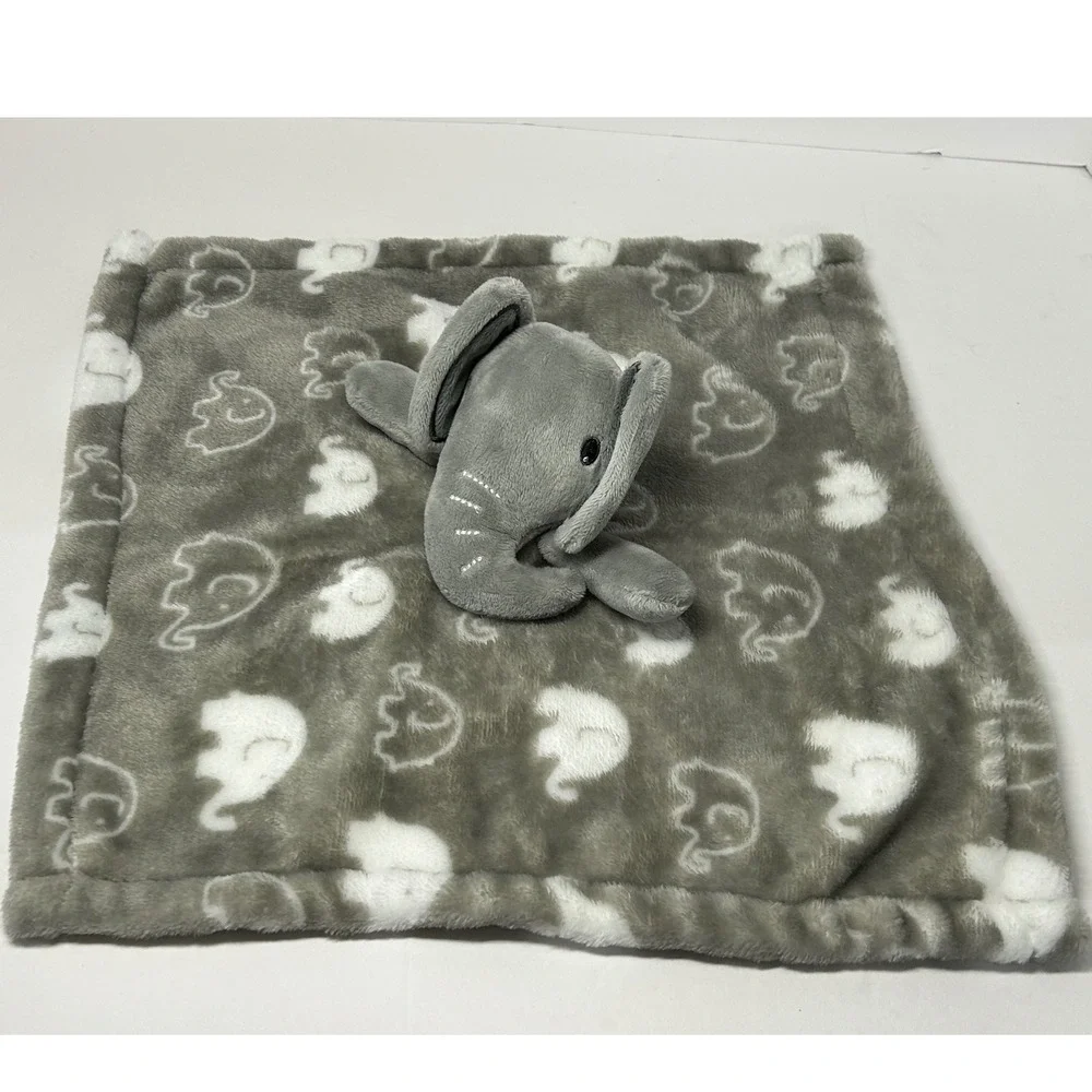 Necessities by Tendertyme Elephant Lovey Security Blanket‎ Gray Plush Baby Kids